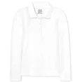 thumbnail image 1 of Unizone Uniforms Girls Long Sleeve Polo Shirt (X - Large, White), 1 of 4