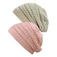 thumbnail image 1 of Tuque Tricotée pour Femmes (Lot de 2), Beige/Indi Rose, 1 of 1
