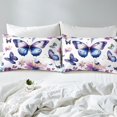 thumbnail image 3 of Purple Butterfly Bedding Set for Kids Boys Country Rustic Style Fitted Sheet Spring Blooming Flowers Bed Cover Room Decor Soft Polyester Sheet Set with 1 Pillowcase,No Top Flat Sheet,Twin, 3 of 5