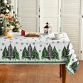 thumbnail image 1 of Christmas Tablecloth 60×84 Inch Rectangular, Trees Snow Green Washable Table Cover for Party Picnic Dinner Decor, 1 of 5