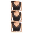 thumbnail image 4 of mmirethe Ribless Bra Lace Offers Skin-Friendly And Breathable Comfort For Women Widened Shoulder Strap Is Stable And Does Not 2XL 3Set, 4 of 6