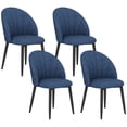 thumbnail image 1 of HOMCOM Dining Chairs Set of 4 Kitchen Chairs with Metal Legs Blue, 1 of 10