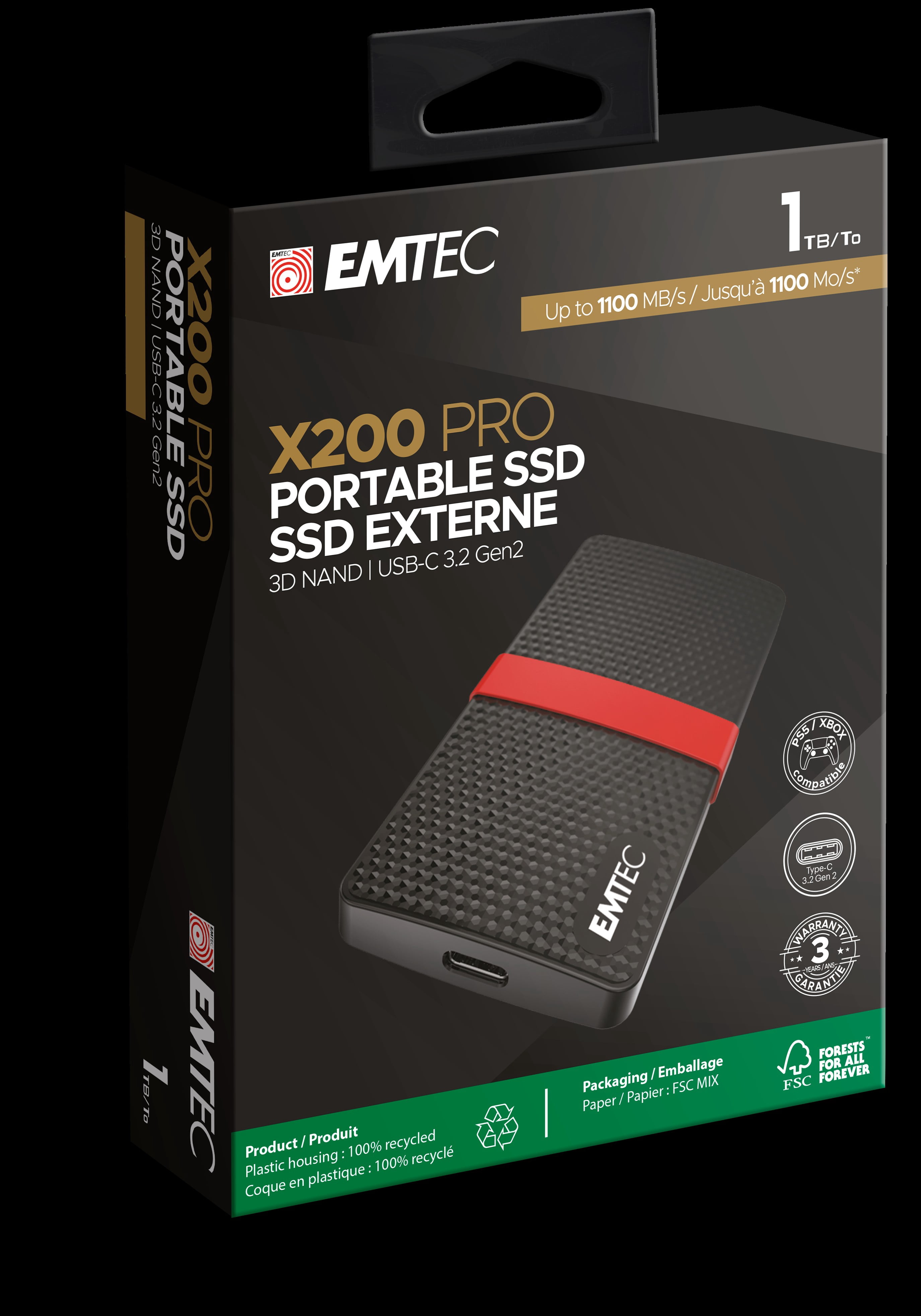 Emtec SSD 3.2Gen2 X200 PRO 1TB Portable
