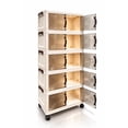 thumbnail image 3 of Intexca Armoire de Rangement Pliable à 5 Niveaux avec Roues, Organisateur Vertical Empilable en Plastique avec Portes Transparentes, outil-Free Assembly, Beige/blanc, 3 of 6