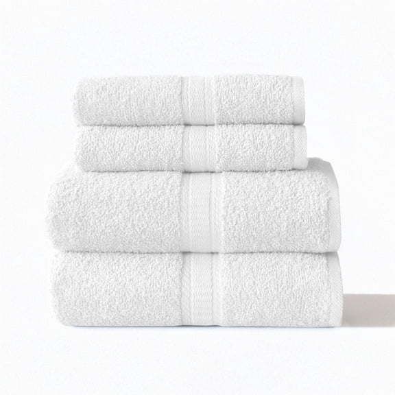 Mainstays 4pk Bundle Set - 2 Hand Towels, 2 Bath Towels