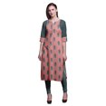 thumbnail image 1 of Bimba Cotton Printed Straight Kurtis For Women Panel Kurta Summer Tunic-Medium, 1 of 6