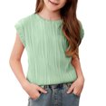 thumbnail image 1 of Timegard Toddler Girls Clothes Cap Sleeve Texture Loose Comfy Top Blouse Solid Color Casual Summer, 1 of 8