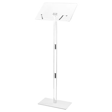 VEVOR Podium Stand 43 in Acrylic Lectern Adjustable Angles with Metal Base Classroom