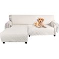 thumbnail image 2 of CHOK L-Shape Sofa Slipcover Sectional 3 Seater Chaise Cover Pet Dogs Couch Protector  (Black Large), 2 of 10
