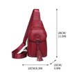 thumbnail image 2 of Vaidha One Shoulder Crossbody Bag Leather Large Capacity Multi Compartment Women Bag, 2 of 2