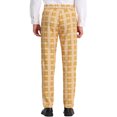thumbnail image 3 of INSPIRE CHIC Pantalon à Carreaux pour Homme, Léger, Coupe Régulière, devant Plat, 38 Jaune, 3 of 7