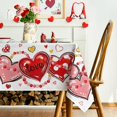 thumbnail image 4 of Valentine''s Day Tablecloth 60×120 Inch Rectangular, Love Hearts Red Washable Table Cover for Party Picnic Dinner Decor, 4 of 6