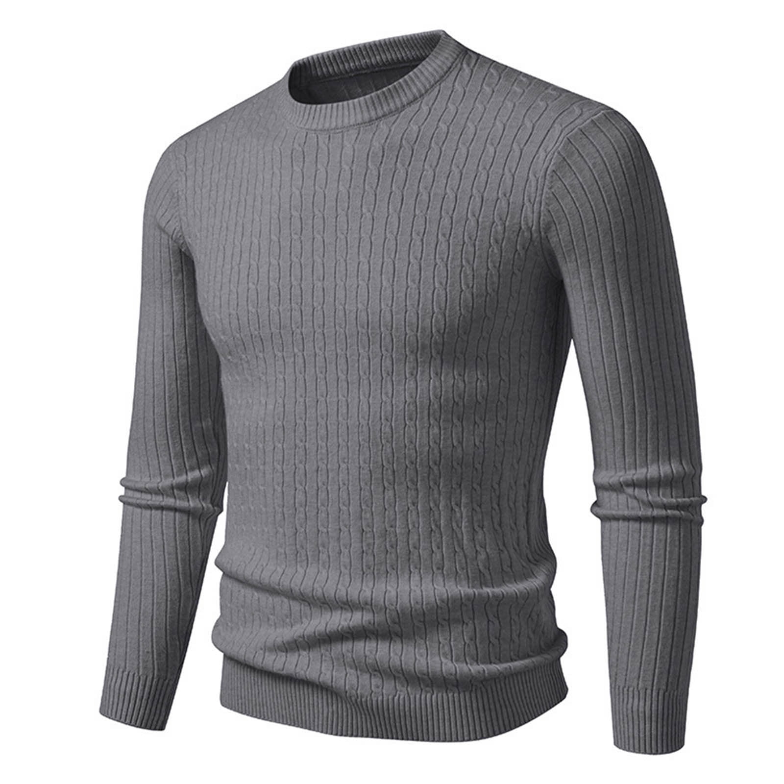 LIaqionyy Chandail pour Homme à Col Roulé, Chandail à Enfiler, Hauts Tricotés Automne Hiver, Chandail Chaud à Enfiler, Coupe Ajustée, Chandail de Base, M-3TG