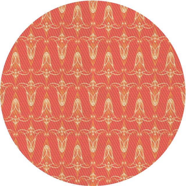 Ahgly Company Tapis d'Intérieur Lavables en Machine, Ronds de Transition Néon Rouge, Ronds de 4'