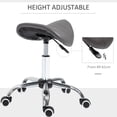 thumbnail image 4 of HOMCOM Height Adjustable Hydraulic Rolling Salon Stool Swivel Saddle Chair, 4 of 10