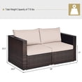 thumbnail image 3 of Costway Canapé Sectionnel d'Angle en Rotin pour Patio 2 Pcs Coussin Beige, 3 of 9