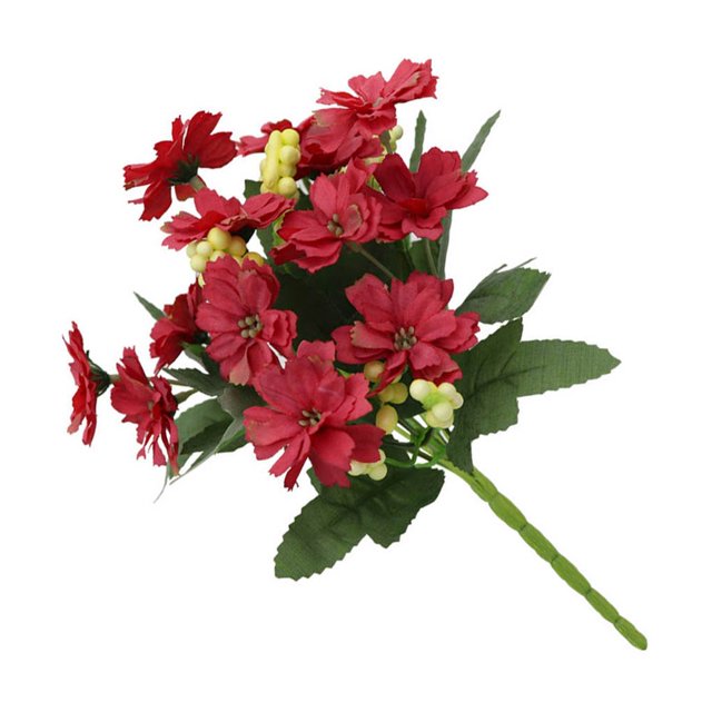 13-head Artificial Chrysanthemum Bouquet Simulation Flora Decor Home Table Centerpiece Wedding Fake Flower Wine Red