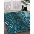 thumbnail image 3 of Ahgly Company Tapis d'Intérieur Lavable en Machine Carré Bleu Mer Profonde, 6 Pieds Carré, 3 of 7