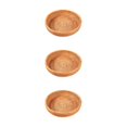 thumbnail image 2 of Thinsony Wicker Woven Round Snack Fruit Bowl Rattan Food Organizer Tray 25x5cm 3Set, 2 of 6