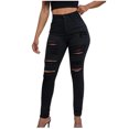 thumbnail image 1 of Soki Womens Jeans Distressed Skinny High Waist Ripped Denim Pants with Zipper, 1 of 9