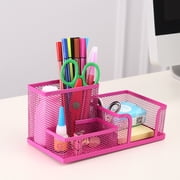 Vacemry Metal Pen Holder Organizer, Mesh Pencil Cup Desk Organizer For Office Supplies, Stationery Storage For Home Office Desk Study Study Table Countertop Shelf Decor