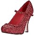 thumbnail image 3 of Ellie Shoe E-423-CANDY 4 Pouces Paillettes Mary Jane avec Plateforme Dissimulée de 1 Pouces. 6 / Rouge, 3 of 3