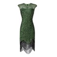 thumbnail image 1 of Ketyyh-chn99 Robes d'Été pour Femmes 2024 Robe de Cocktail Décontractée Sans Manches Fluide Plissée Soleil Plage Bohème Élégante Évasée Robes de Fête Vert,G, 1 of 5