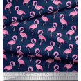 thumbnail image 2 of Soimoi Blue Rayon Fabric Flamingo Bird Decor Fabric Printed Yard 56 Inch Wide, 2 of 3