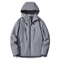 thumbnail image 4 of Lovzfmll Men's Rain Jacket Waterproof Windproof Hooded Outdoor Shell Gray, L, 4 of 4