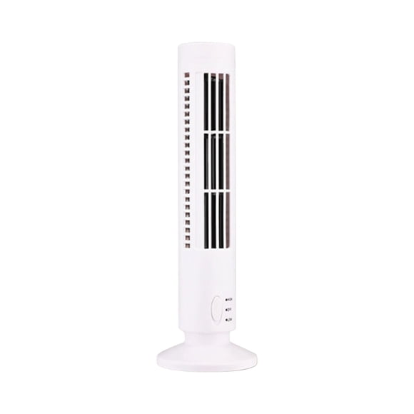 USB Tower Fan, Xinsrenus Bladeless Quiet Desk Fan, 2-speedAir Circulation Compact Portable Fan for Bedroom Office Living Room Black, White