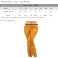 thumbnail image 2 of CHUANK Pantalon de Yoga Évasé pour Femmes et Grande Taille en Coton Extensible à Taille Haute Rabattable, Coupe Bootcut pour l'Entraînement, 2 of 4