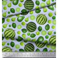 thumbnail image 2 of Soimoi Modal Satin Fabric Pear,Lemon & Watermelon Fruits Printed Craft Fabric by The Yard 42 Inch Wide, 2 of 3