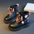 thumbnail image 2 of Kcodviy Children's Winter Leather Lace Winter Boot Up Stylish Color Matching Toddler Boots Side Zipper Boots, 2 of 8