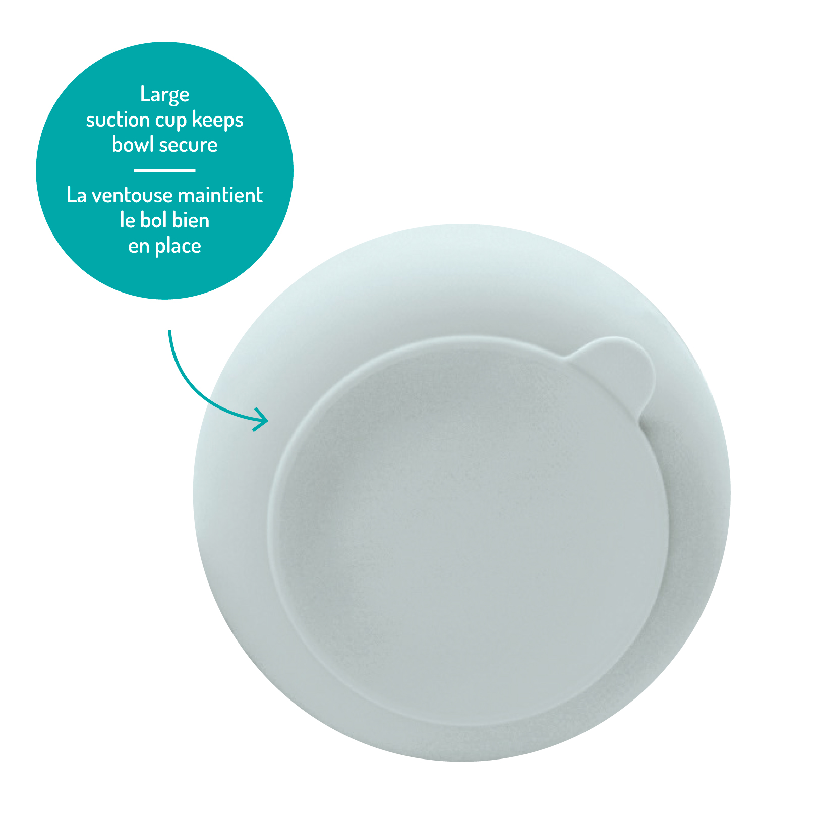 Melii Ceramic Bowl with Silicone Suction Seafoam