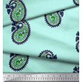 thumbnail image 3 of Soimoi Moss Georgette Fabric Paisley Block Fabric Prints by Yard 42 Inch Wide, 3 of 3