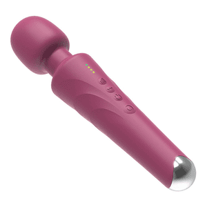 Rulwuck Puissant masseur de baguette personnel avec 20 modes de vibration, 8-speed masseur de corps, charge sans fil, masseur du dos électrique portatif silencieux, rose rouge,Silicone ABS,Mini masseur de baguette
