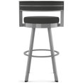 thumbnail image 4 of Amisco Browser 26 in. Swivel Counter Stool - Charcoal Grey Polyester / Glossy Grey Metal, 4 of 9