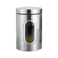 thumbnail image 1 of Kitchen Canister Stainless Steel Grain Storage Container Visible Tea Coffee Jar with Lid  Silver, 1 of 10
