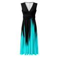 thumbnail image 5 of B91xZ Femmes Printemps Summer Dresses Casual Sans Manches V Cou Tunique Fluide Robe, Bleu Ciel XL, 5 of 5