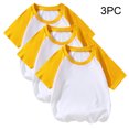 thumbnail image 2 of MeetoTime 3PC Kids Cotton Breathable Short Sleeve Basic Tees Solid Color Round Neck T-shirt for Boys Girls, 2 of 5