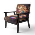 thumbnail image 3 of Designart "Hyperrealistic Rainbow Peony with Liquid Gold Drips II" Multicolor Flower Upholstered Accent Chair - Modern Arm Chair For Living Room, 3 of 7