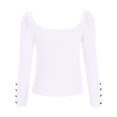 thumbnail image 4 of AherBiu Womens Blouses Trendy Long Sleeve Comfy Tops Ribbed Knitted Slim Tight Stretchy Fall Shirts, 4 of 7