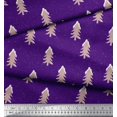 thumbnail image 2 of Soimoi Purple polyester Crepe Fabric Christmas Tree Printed Fabric 1 Yard 52 Inch Wide, 2 of 3