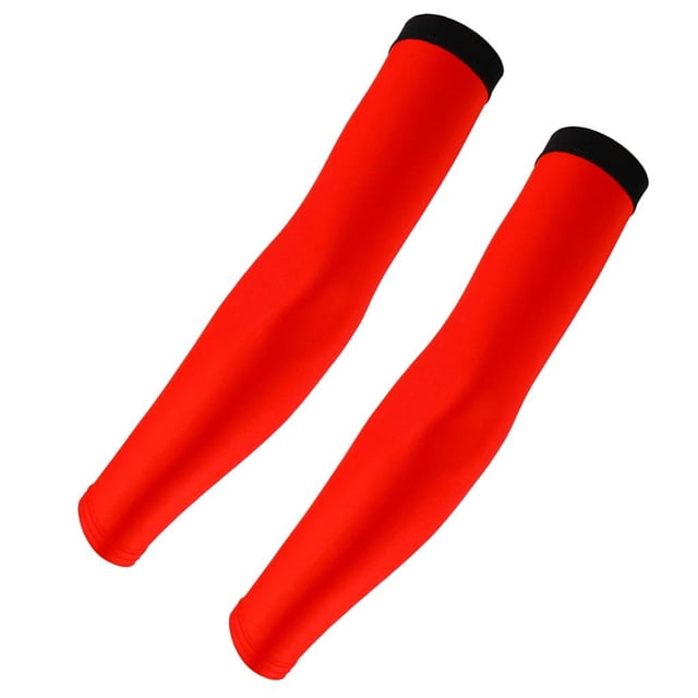 Manches de Vélo de Sport Extérieur Protection Solaire Confortables Respirantes Chauffe-Bras 1 Paire Rouge TG