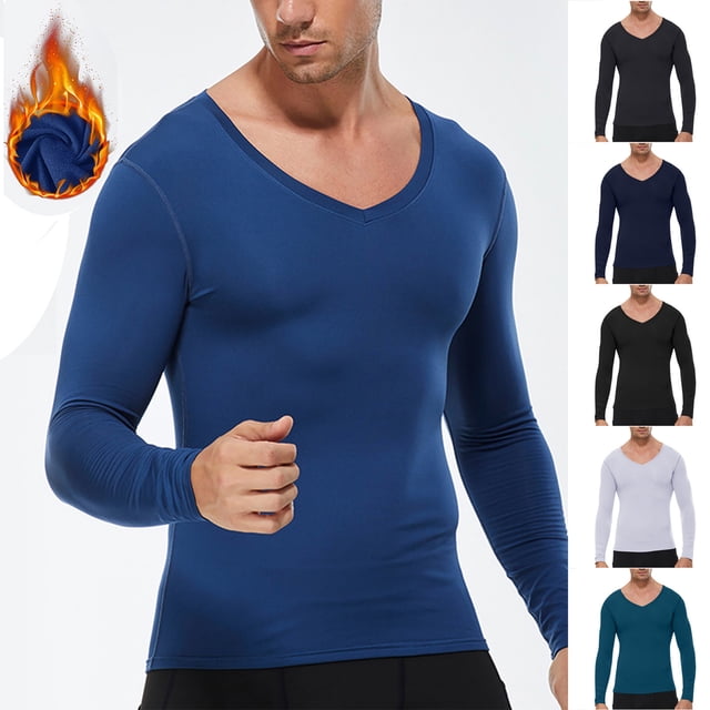 QIPOPIQ Thermal Shirts for Men Long Sleeve Thermal Compression Shirts for Men Base Layer Cold Weather Clearance