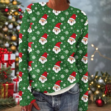 Wiyuqeen Fair Isle Snowflake Shirt Woman Christmas Sweaters Long Sleeve Crew Neck Knit Pullover Xmas Party Sweaters for Ladies