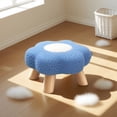 thumbnail image 1 of Foot Stool Boho Flower Ottoman, 10 Inch Round Wood Stool Flower Edge Design Lightweight Easy Carry, 1 of 6