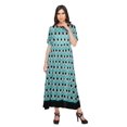 thumbnail image 4 of Moomaya Robe Kurti Tunique Longue Ligne A pour Femmes, Manches au Coude, Kurti Décontractée Imprimée, 4 of 5