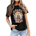thumbnail image 1 of LUOGENLI T-shirts pour Femme pour Femmes T-Shirt Décontracté Imprimé à Col Rond Uni à Manches Courtes T-Shirt T-shirts pour Femmes T-Shirt Graphique Vêtements d'Été Noir TTG, 1 of 4