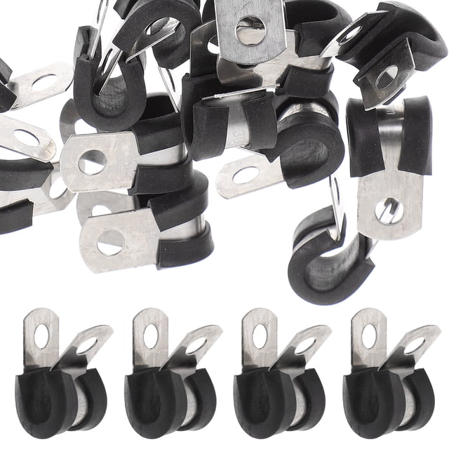 Miangastore 20 Pcs Pinces à Câble Pinces en Fil d'Acier Inoxydable Pinces de Sangle de Câble de Connexion en Tube en U